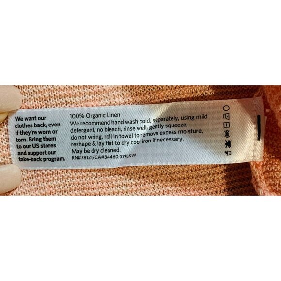 Eileen Fisher Coral Lightweight Knit Short Sleeve Top Organic linen S/P - Picture 7 of 10